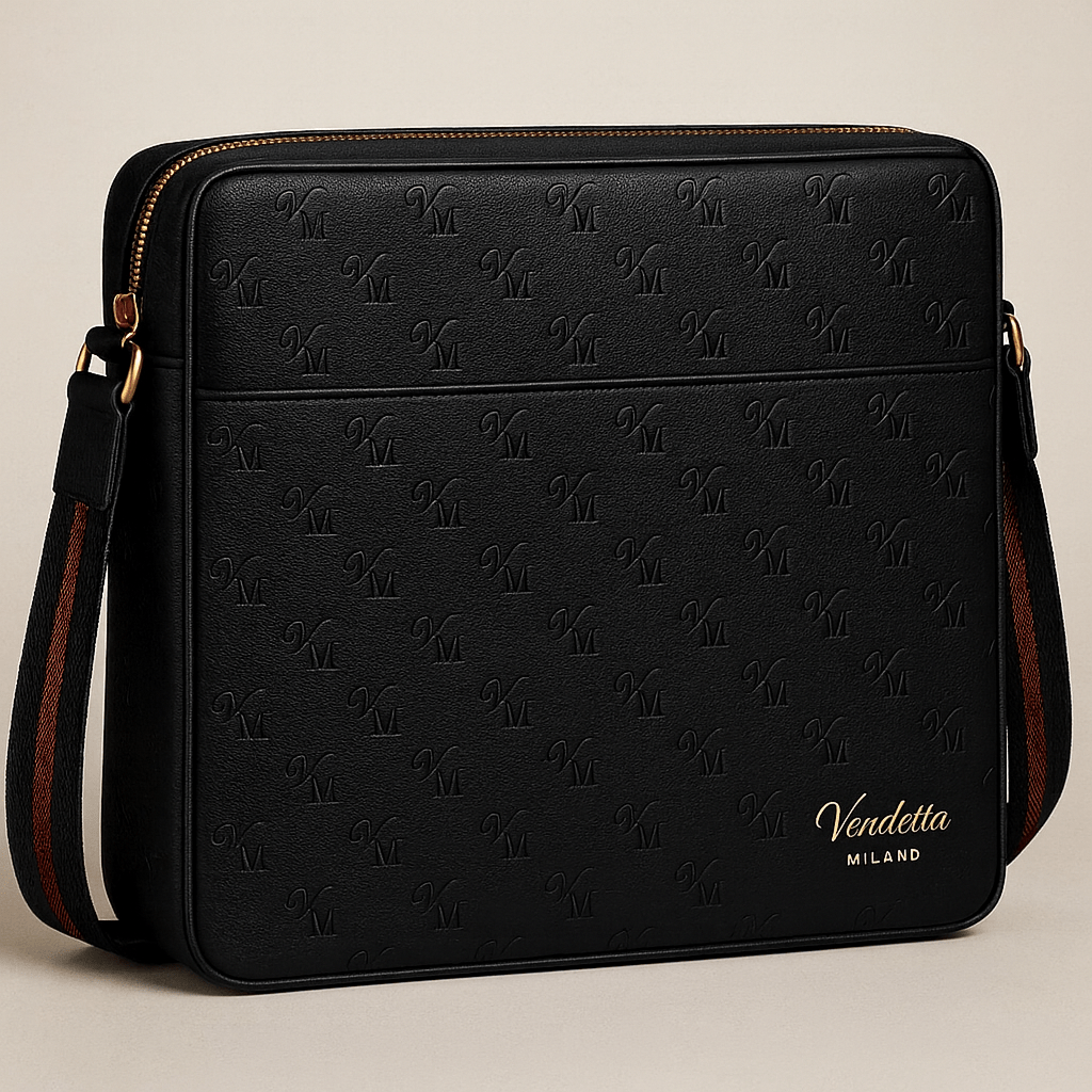 Vendetta Milano Nero Lusso Messenger Bag – Leder Herren - Tasche - Vendetta Milano
