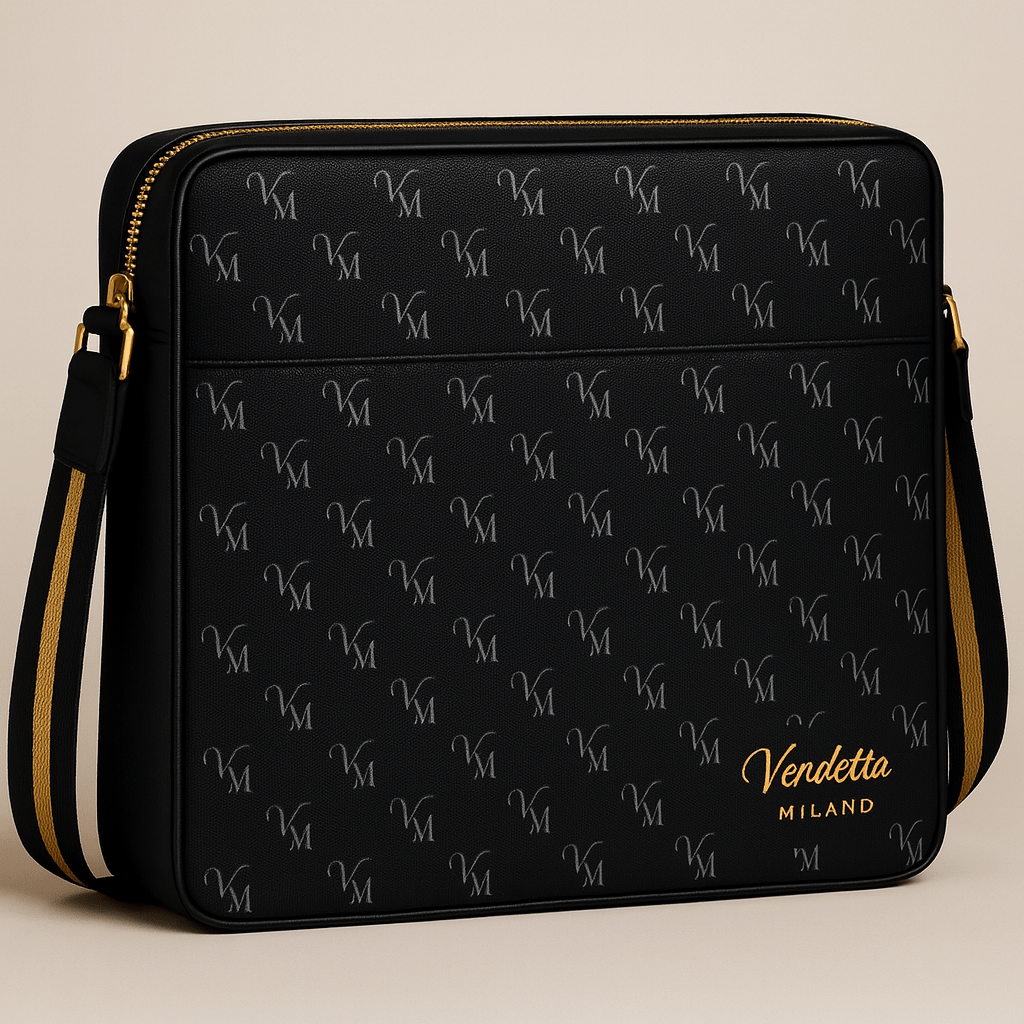 Vendetta Milano Nero Lusso Messenger Bag – Leder Herren - Tasche - Vendetta Milano