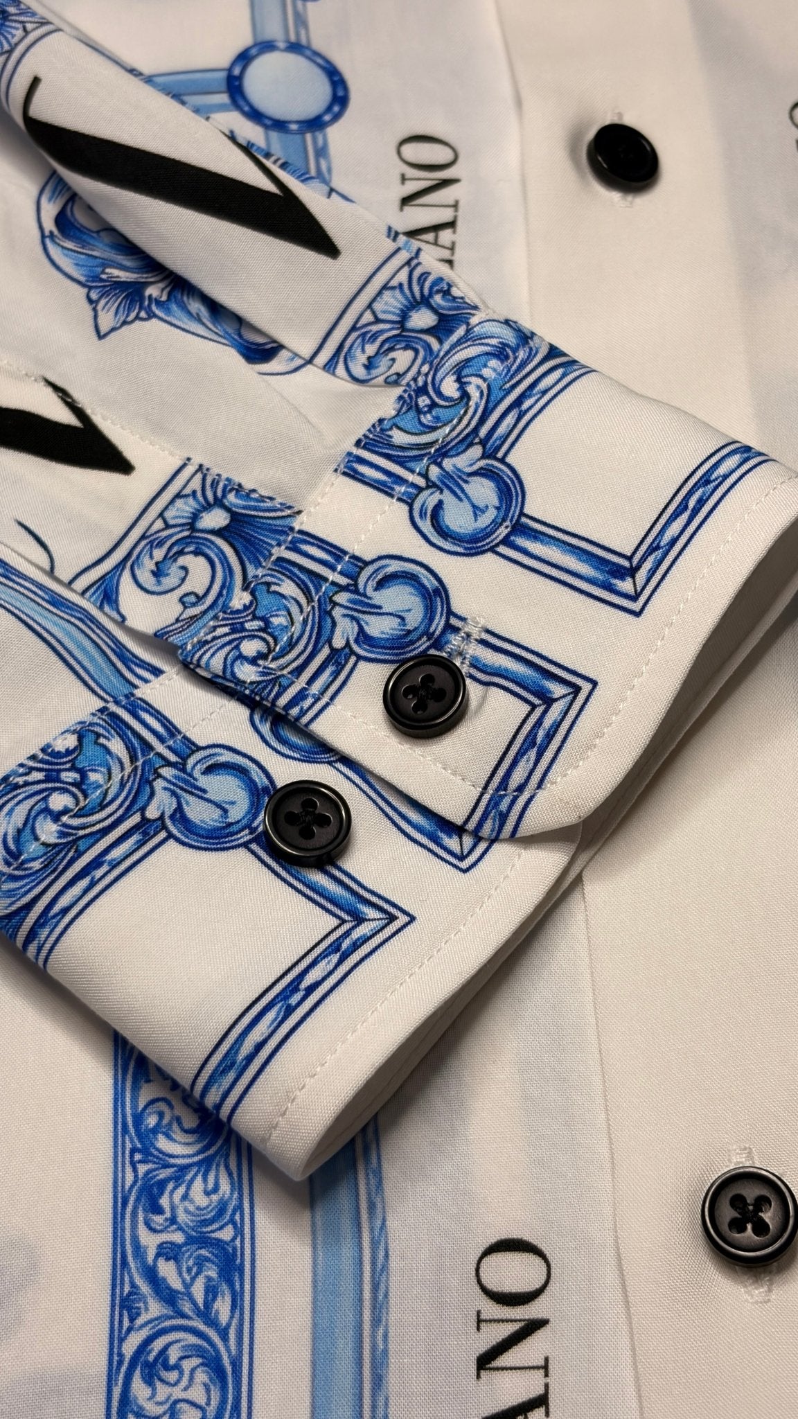 Langarm-Sommerhemd mit Majolica All-Over-Print - Vendetta MilanoHemd