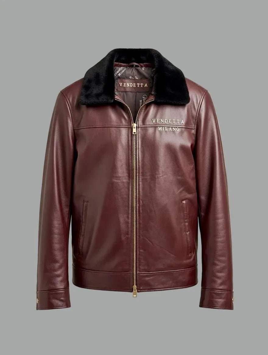 Vendetta Milano Leder Jacke Rosso Imperial - Vendetta MilanoLederjacke