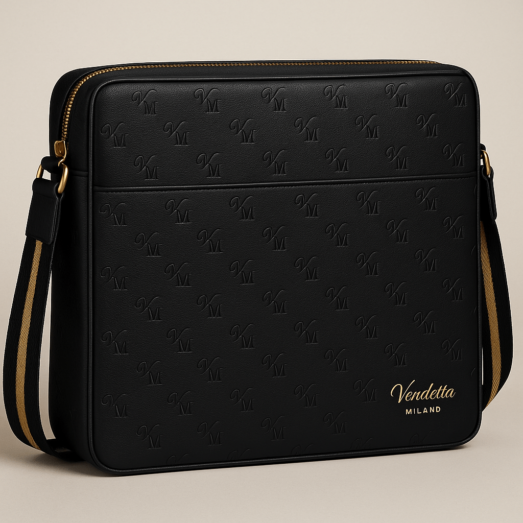 Vendetta Milano Nero Lusso Messenger Bag – Leder Herren - Tasche - Vendetta Milano