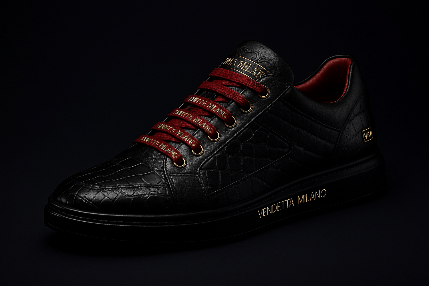 Vendetta Milano Sneaker Nero Rosso Classico - Vendetta Milano